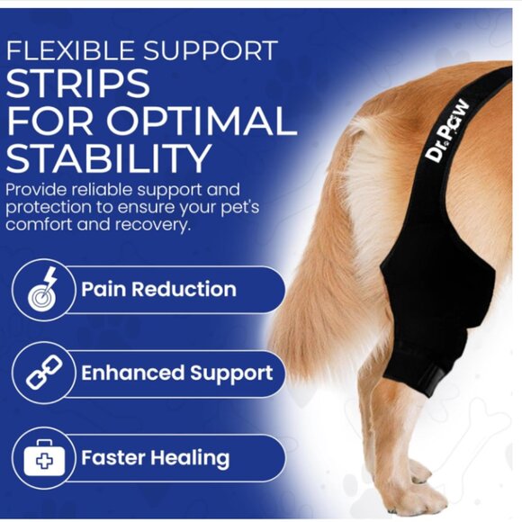 Dr. Paw Dog ACL Knee Brace, Dog Knee Brace  Torn ACL Hind Leg Secure Fit, S XL - Picture 3 of 7